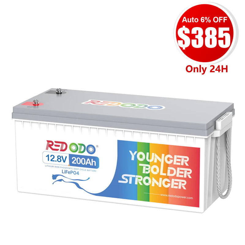 ⚡【$385 Only 24H】Redodo 12V 200Ah Lithium LiFePO4 Battery | 1280W Load Power | For RV, Solar, Off-Grid