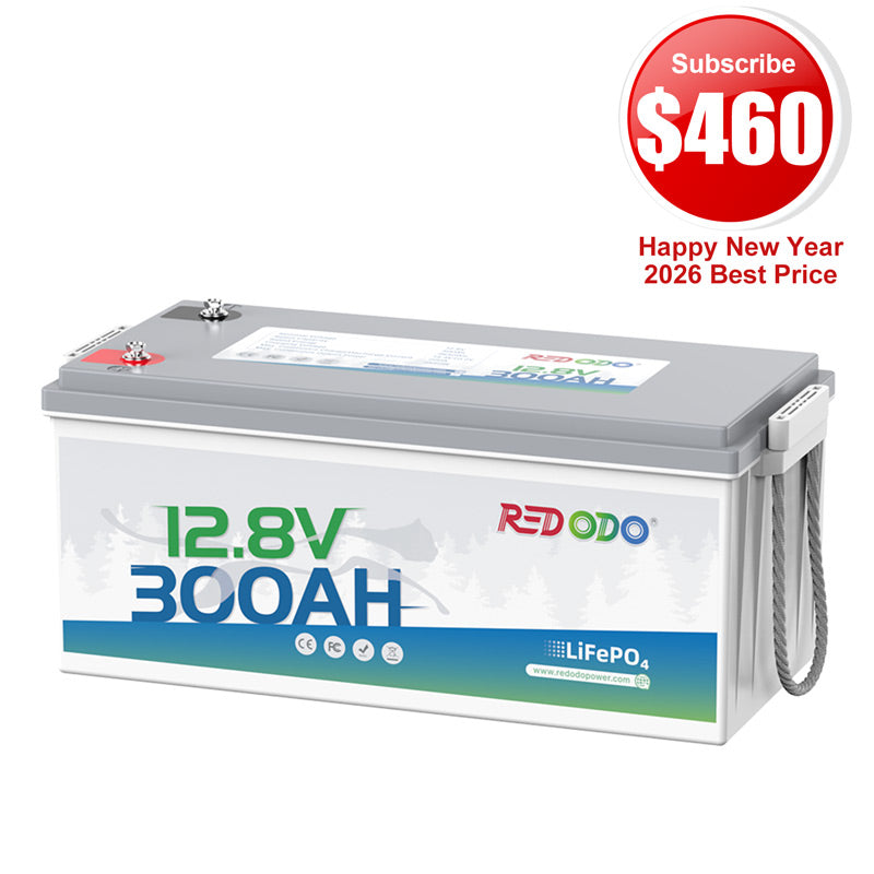 🔥【$460 After Subscribe】Redodo 12V 300Ah Lithium LiFePO4 Battery | Replaces 6*12V 100Ah AGM Batteries | RV, Marine, Solar