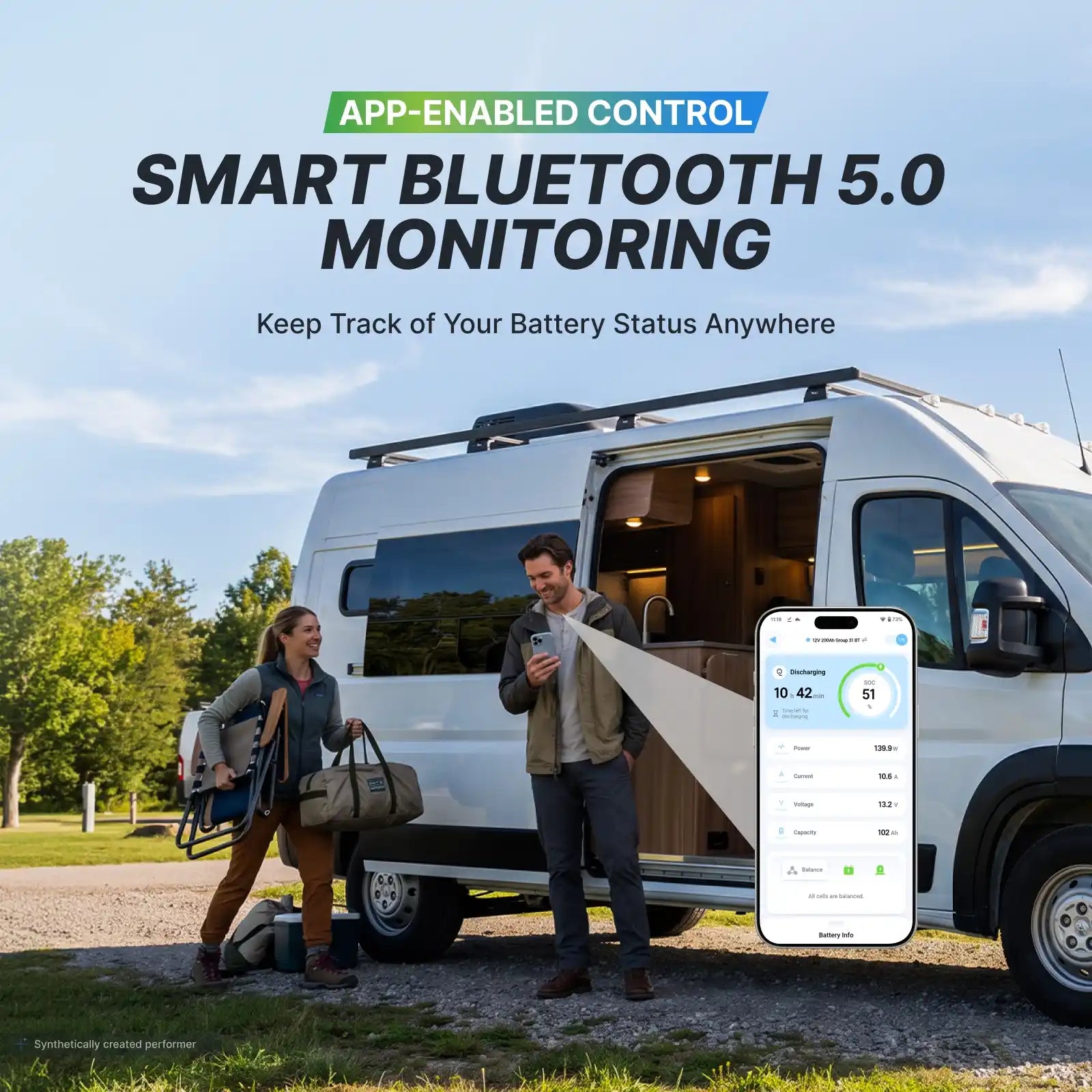 Redodo 12V 200Ah Ultra Mini Group 31  Lithium Battery with Smart Bluetooth Monitoring