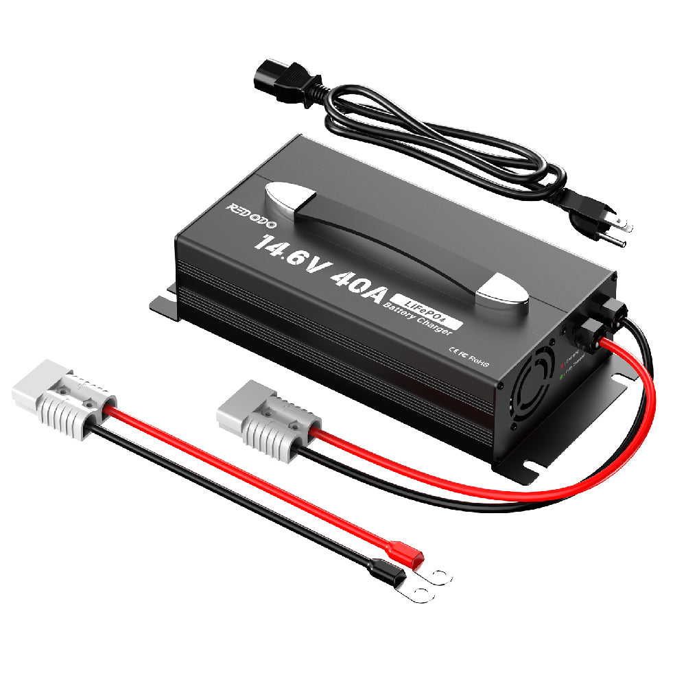 Redodo 14.6V 40A LiFePO4 Battery Charger for 12V LiFePO4 battery