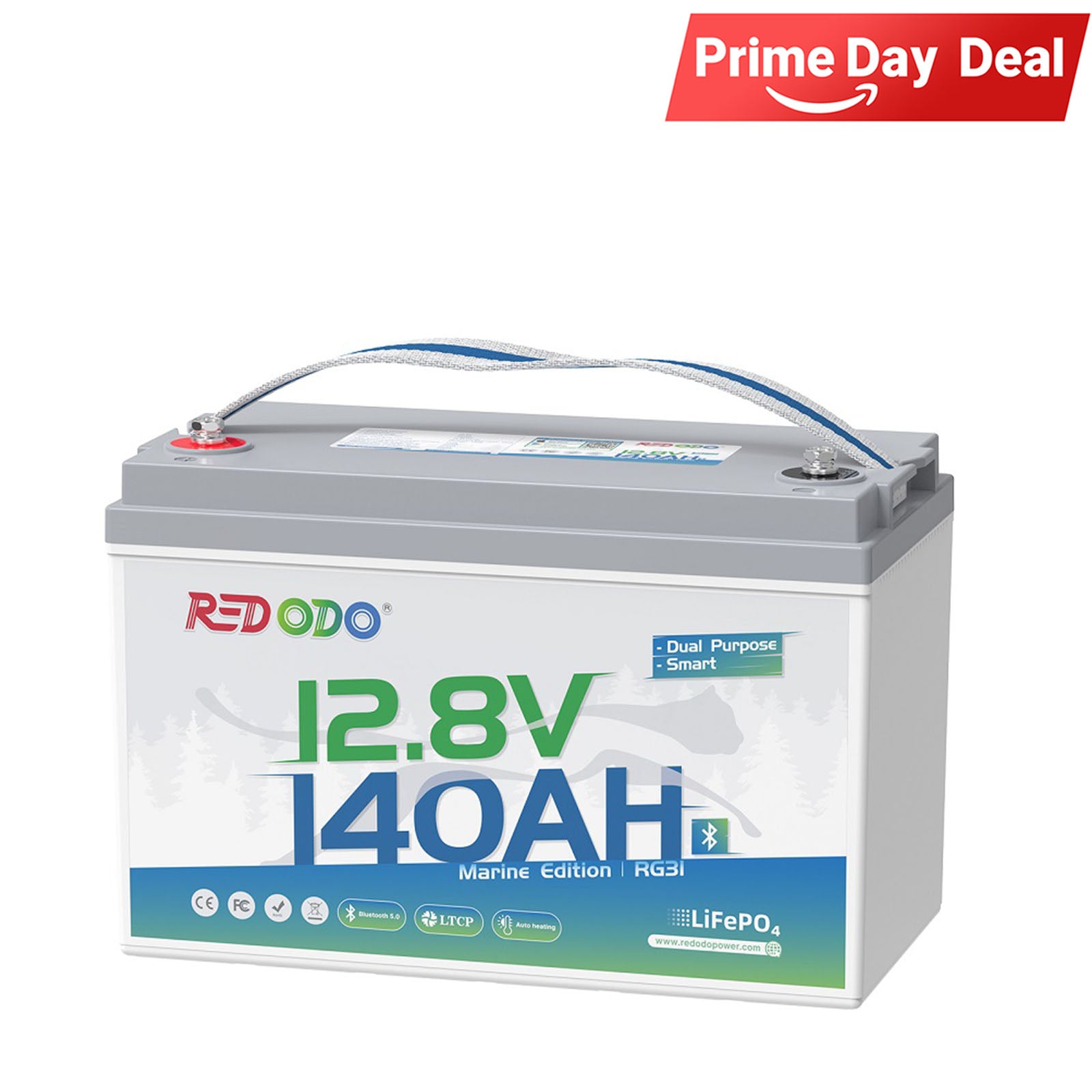 Redodo 12V 140Ah Bluetooth Dual Purpose 1000 CCA Marine Battery