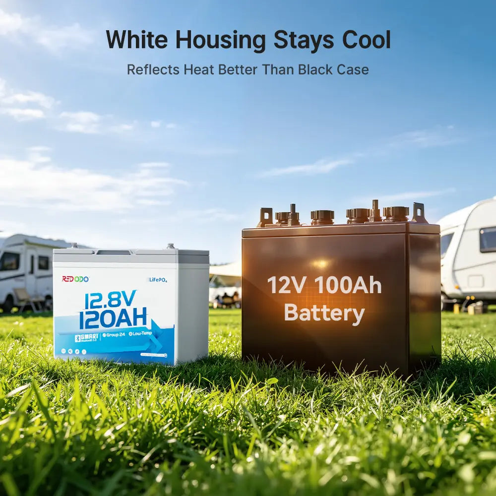 【Pre-Order】Redodo 12V 120Ah Group 24 Bluetooth Lithium Battery | For 1-2 Day RV Trips | Smallest 120Ah Battery