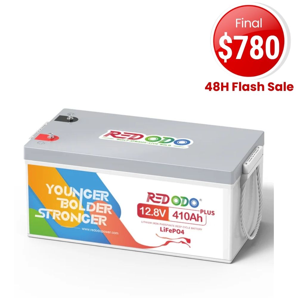 🔥【Sale-$780 Only】Redodo 12V 410Ah Group 8D Lithium LiFePO4 Battery | King of Power | Marine, RV, Home Backup