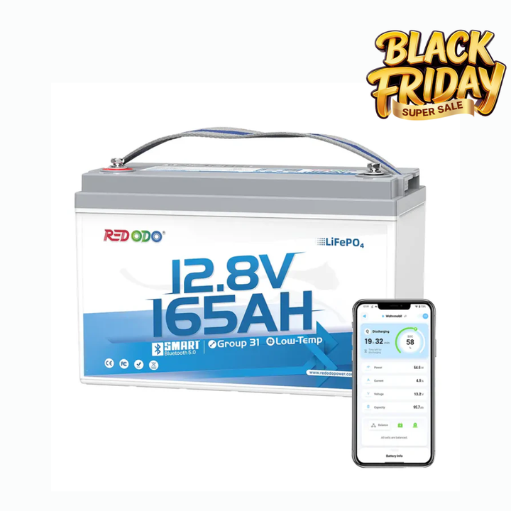 Redodo 12V 165Ah group 31 LiFePO4 RV battery