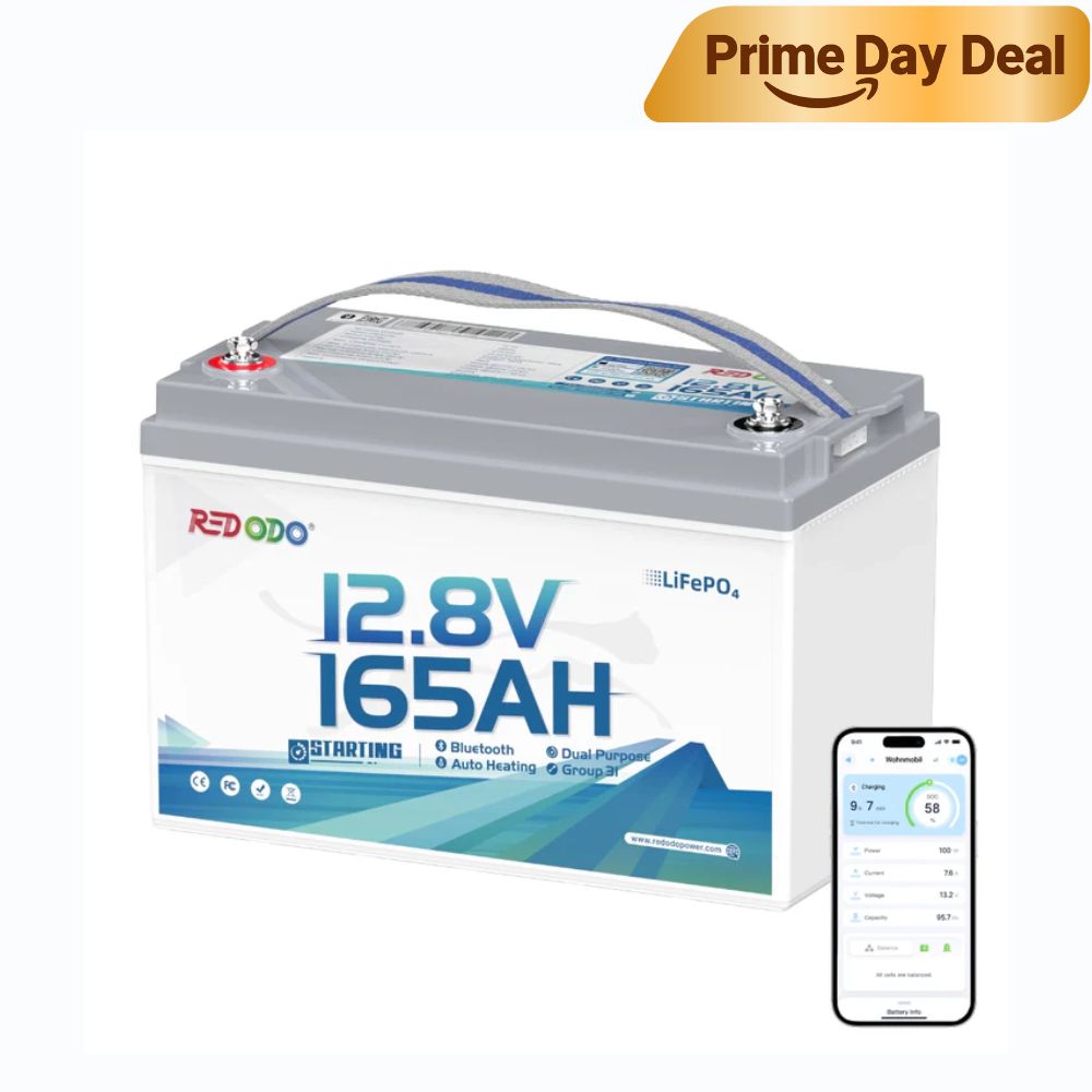 【Final $475】Redodo 12V 165Ah 1200CCA Dual-Purpose Lithium Bluetooth Marine Battery with Self Heating