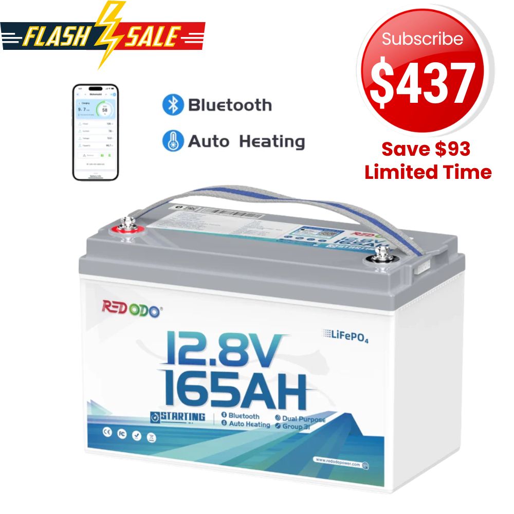 🔥【Sale-$437 After Subscribe】Redodo 12V 165Ah 1200 CCA Group 31 Dual-Purpose Lithium Marine Battery | Starting • Trolling • Electronics— All from One