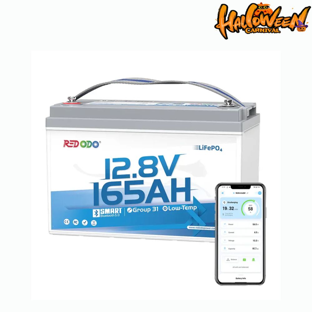 【Final $275】Redodo 12V 165Ah Group 31 Bluetooth Lithium Battery | For RV, Marine, Solar Home