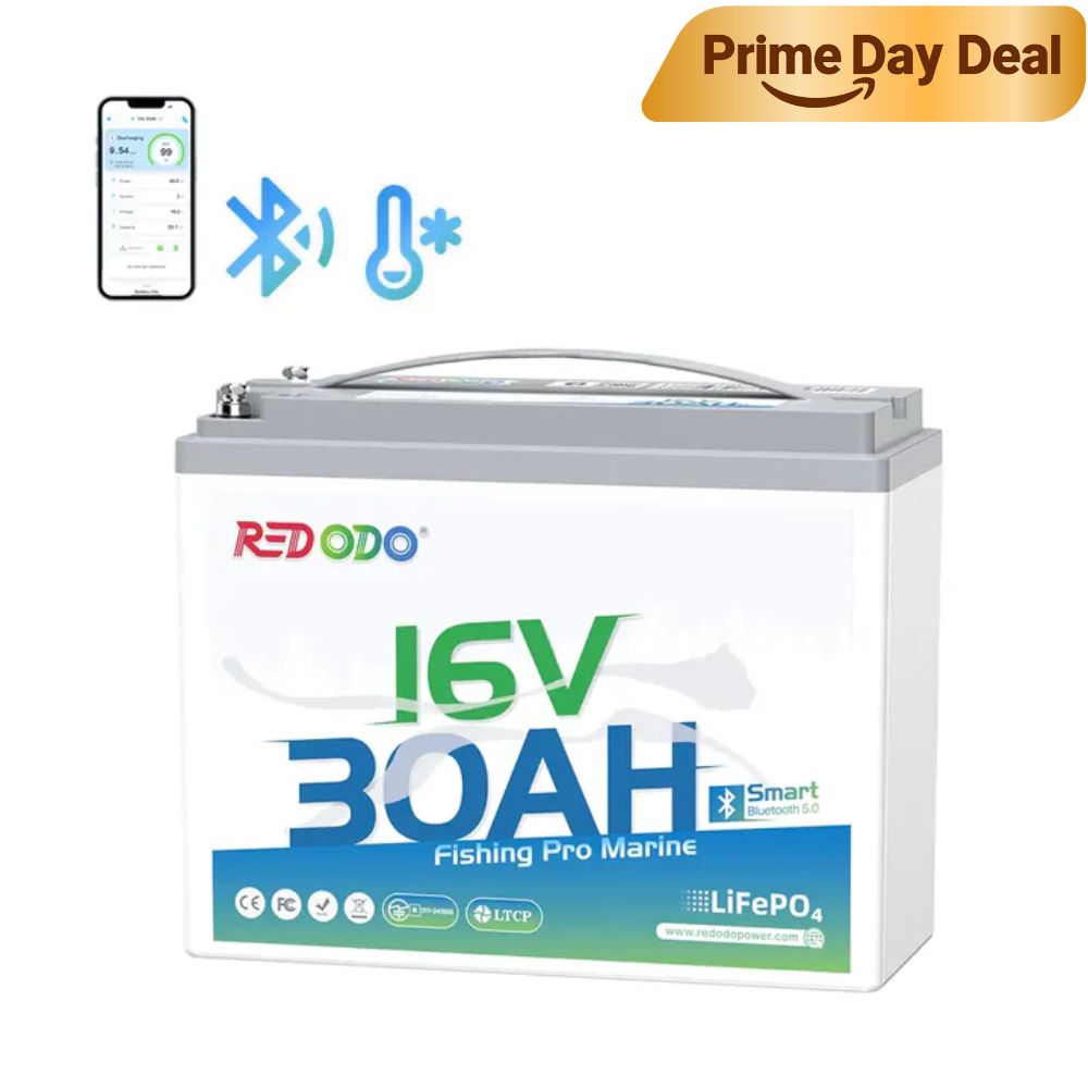 ⚡[Now $142] Redodo 16V 30Ah Lithium Fish Finder Battery with Bluetooth