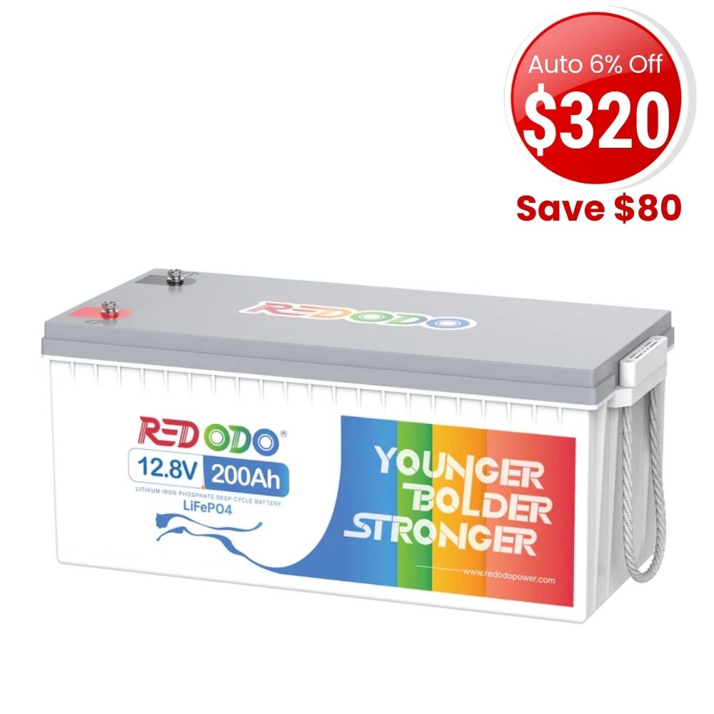 🔥【Final $320】Redodo 12V 200Ah Lithium LiFePO4 Battery | 1280W Load Power | For RV, Solar, Off-Grid