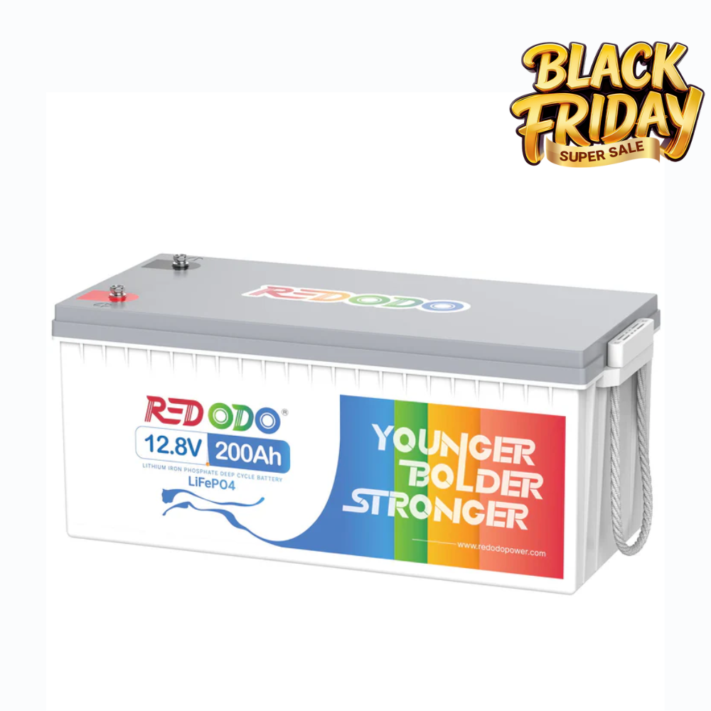 【Final $370】Redodo 12V 200Ah Lithium LiFePO4 Battery | 1280W Load Power | For RV, Solar, Off-Grid