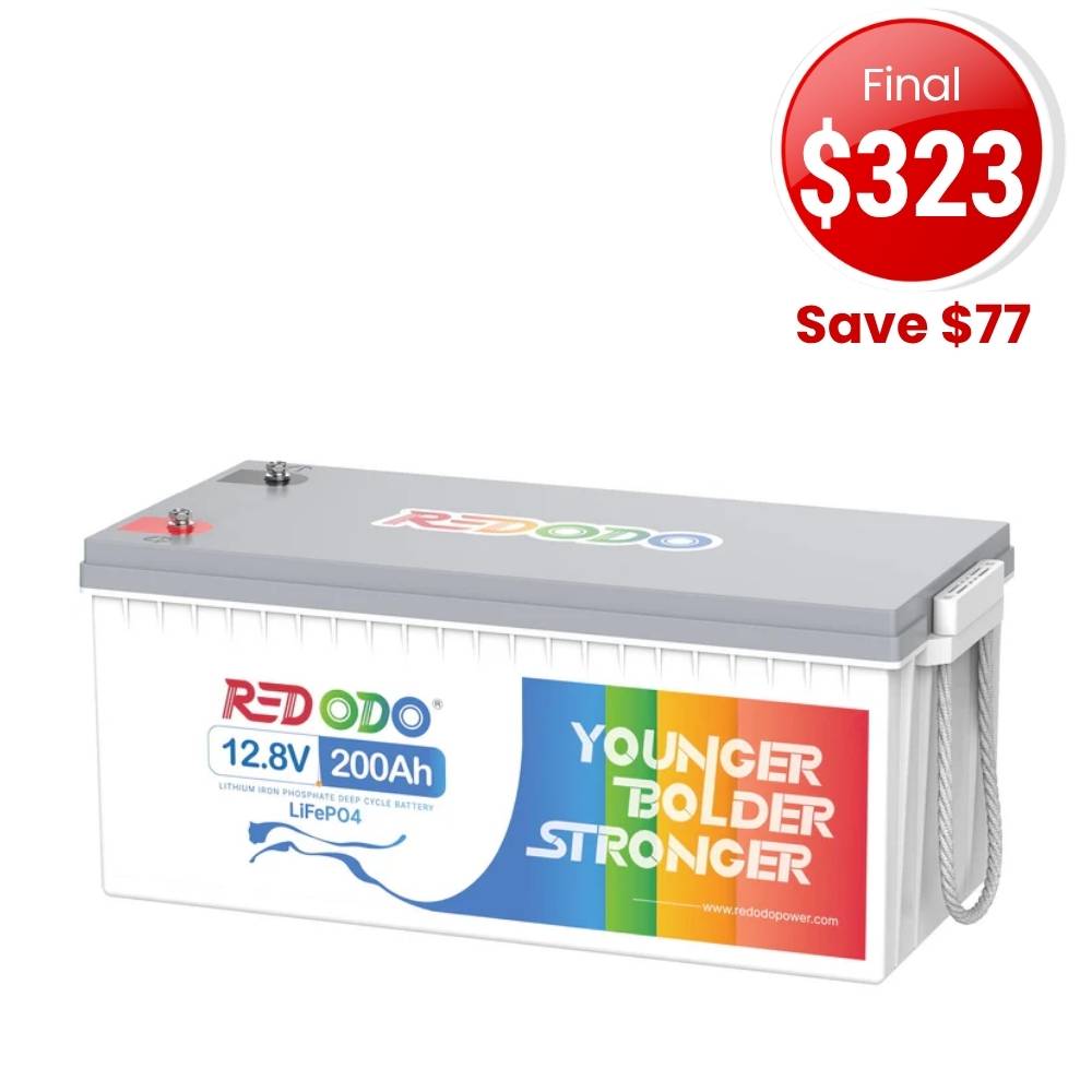 🔥【Final $323】Redodo 12V 200Ah Lithium LiFePO4 Battery | 1280W Load Power | For RV, Solar, Off-Grid