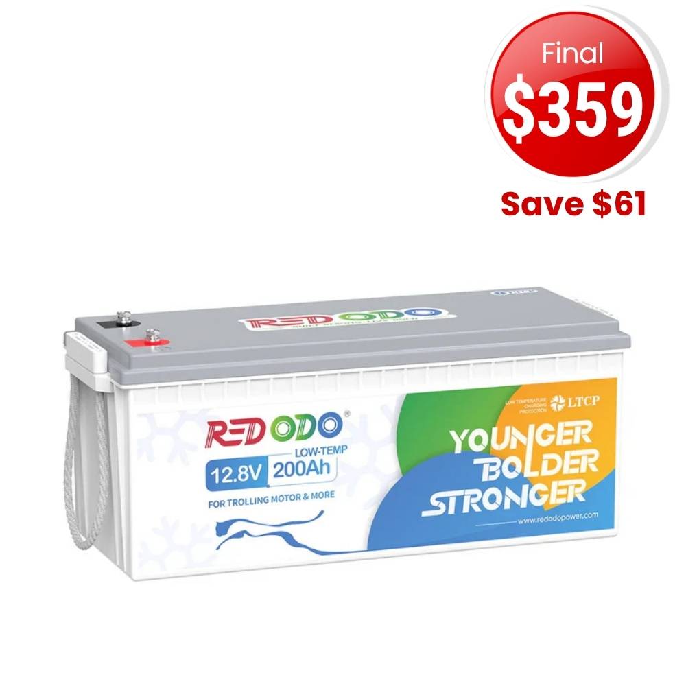 🔥【Final $359】Redodo 12V 200Ah Low Temp Lithium Battery | 1280W Load Power | For RV, Solar, Off-Grid