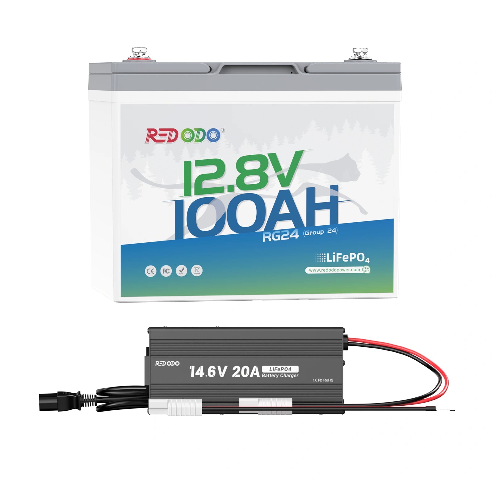 🔥【Subscribe for $193】Redodo 12V 100Ah Group 24 Deep Cycle LiFePO4 Lithium Battery | For Home, RV, Marine