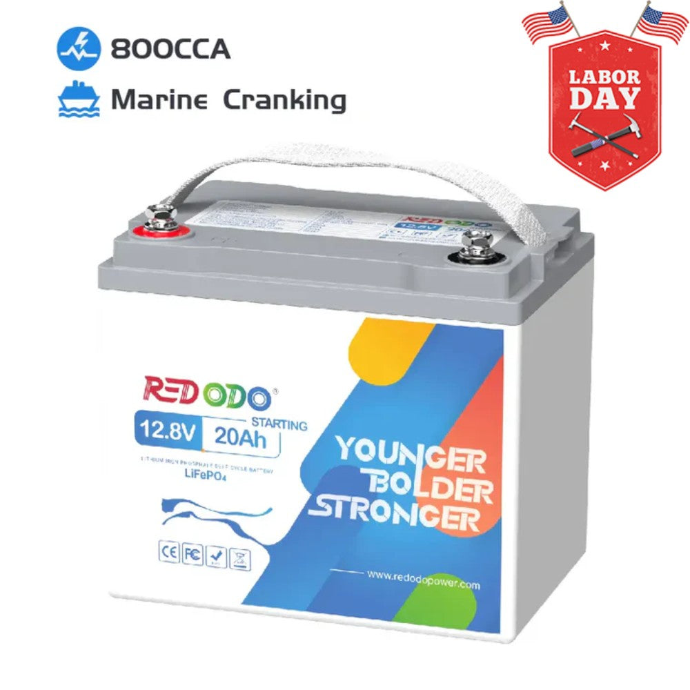 ⚡[Final $189] Redodo 12V 20Ah LiFePO4 Marine Cranking Battery, 800CCA（-10℃）