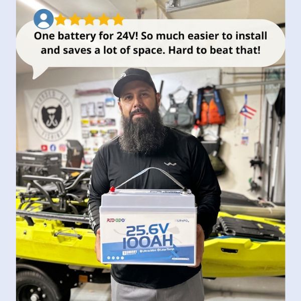 Review From Redodo customer for 24V 100Ah Group 31 battery