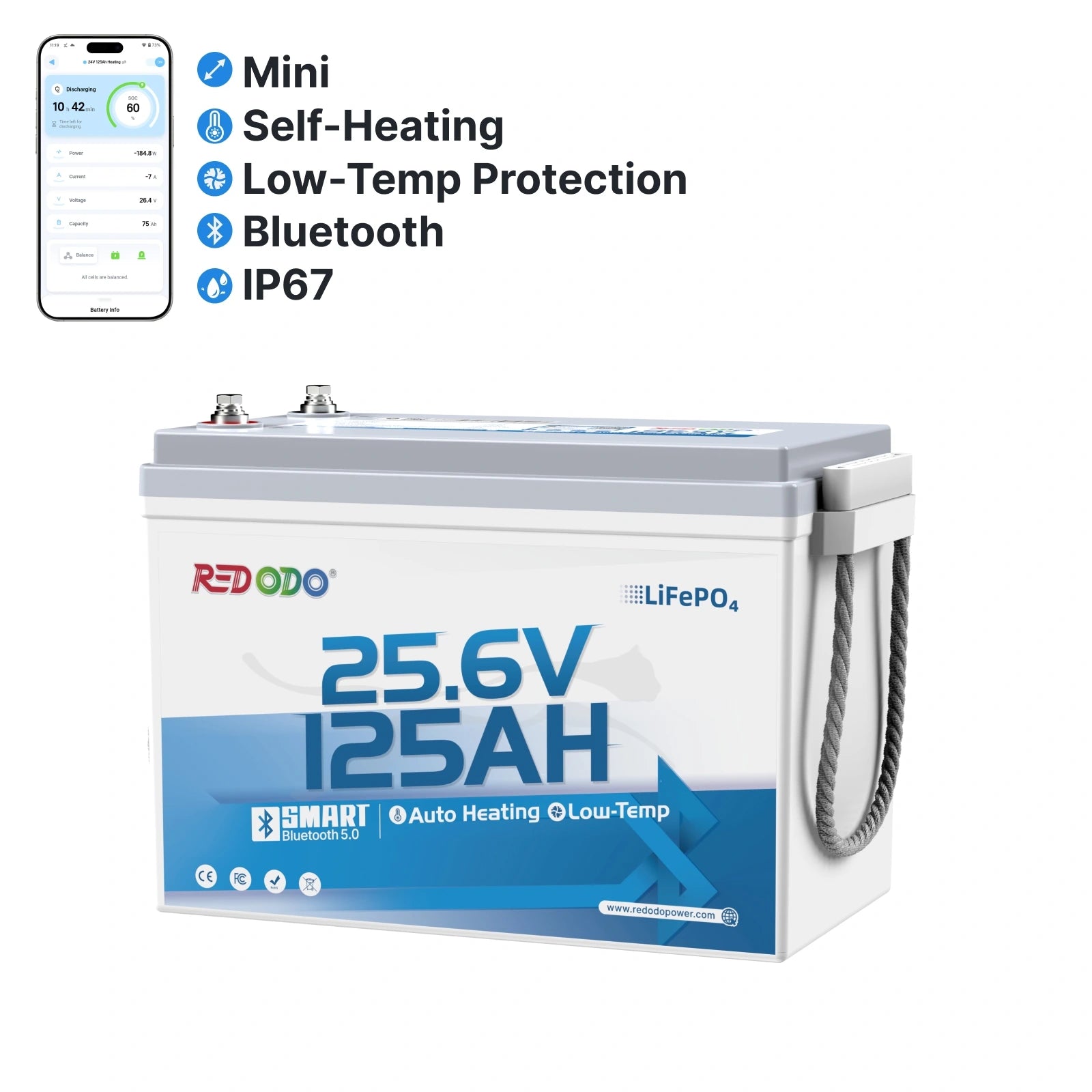 24V 125Ah REDODO LiFePO4