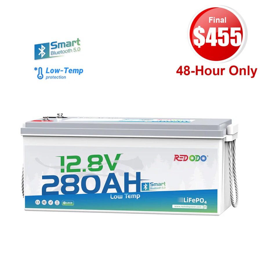 【Final $455】Redodo 12V 280Ah Bluetooth Lithium Battery | Low Temp Protection | For RV, Marine, Solar