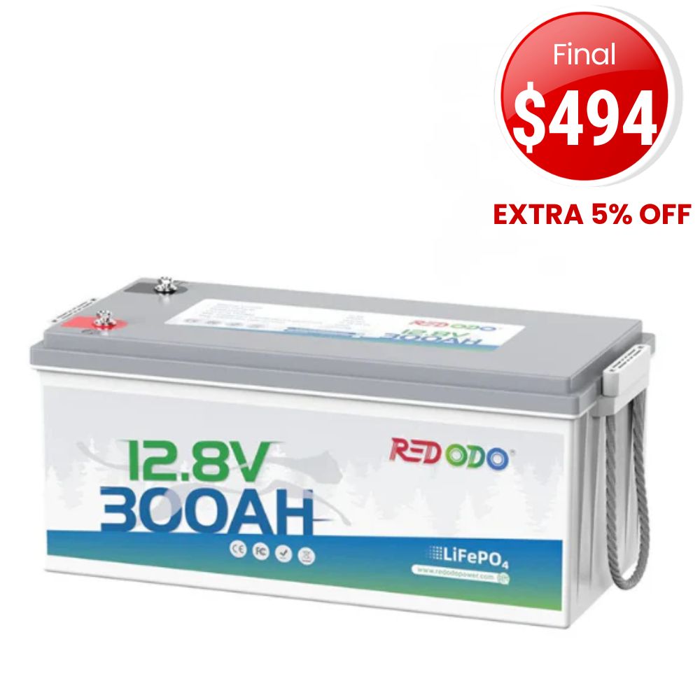 🔥【$494 After Subscribe】Redodo 12V 300Ah Lithium LiFePO4 Battery | Replaces 6*12V 100Ah AGM Batteries | For RV, Marine, Home battery backup
