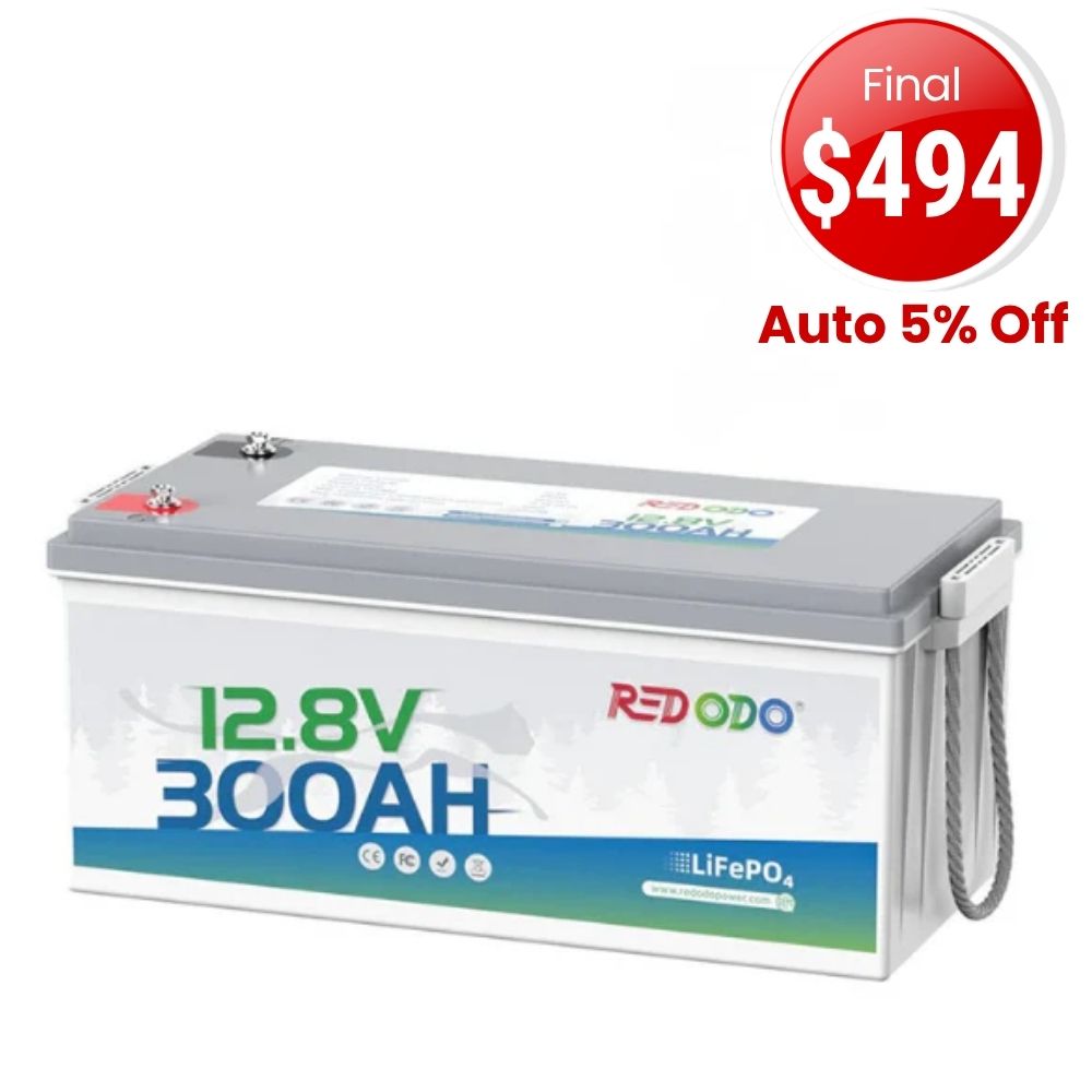 🔥【Final $494】Redodo 12V 300Ah Lithium LiFePO4 Battery | Replaces 6*12V 100Ah AGM Batteries | For RV, Marine, Home battery backup