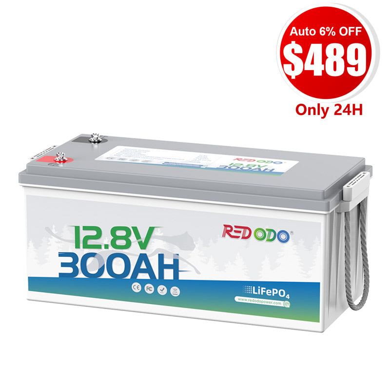 ⚡【$489 Only 24H】Redodo 12V 300Ah Lithium LiFePO4 Battery | Replaces 6*12V 100Ah AGM Batteries | RV, Marine, Solar
