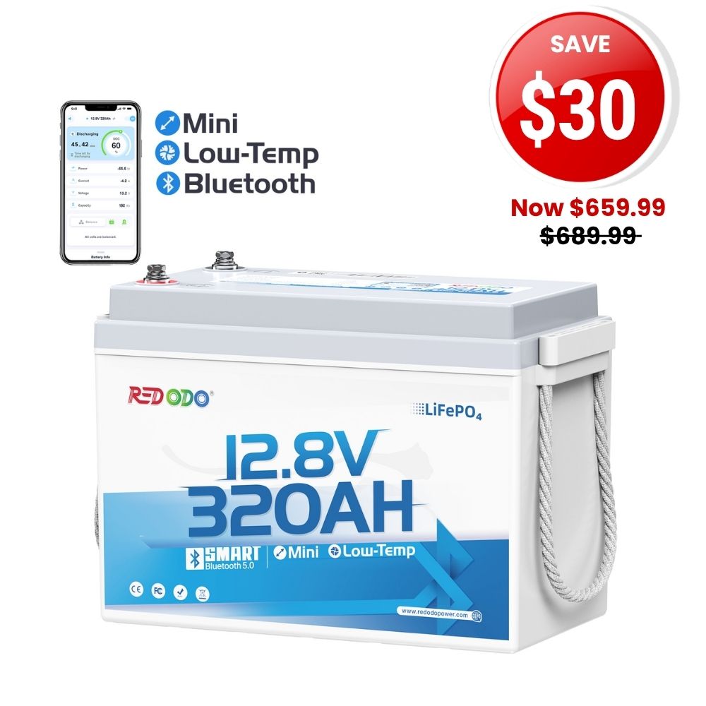 🎃【SAVE $30】Redodo 12V 320Ah Mini Bluetooth Lithium Battery | Best for Boondocking, Long Road Trip, Desert Trip, Home Backup