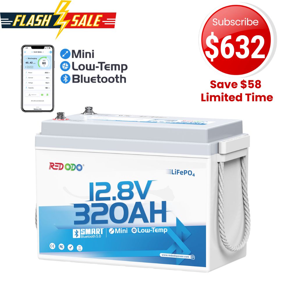 🔥【Sale-Final $632】Redodo 12V 320Ah Mini Bluetooth Lithium Battery | Best for Boondocking, Long Road Trip, Desert Trip, Home Backup