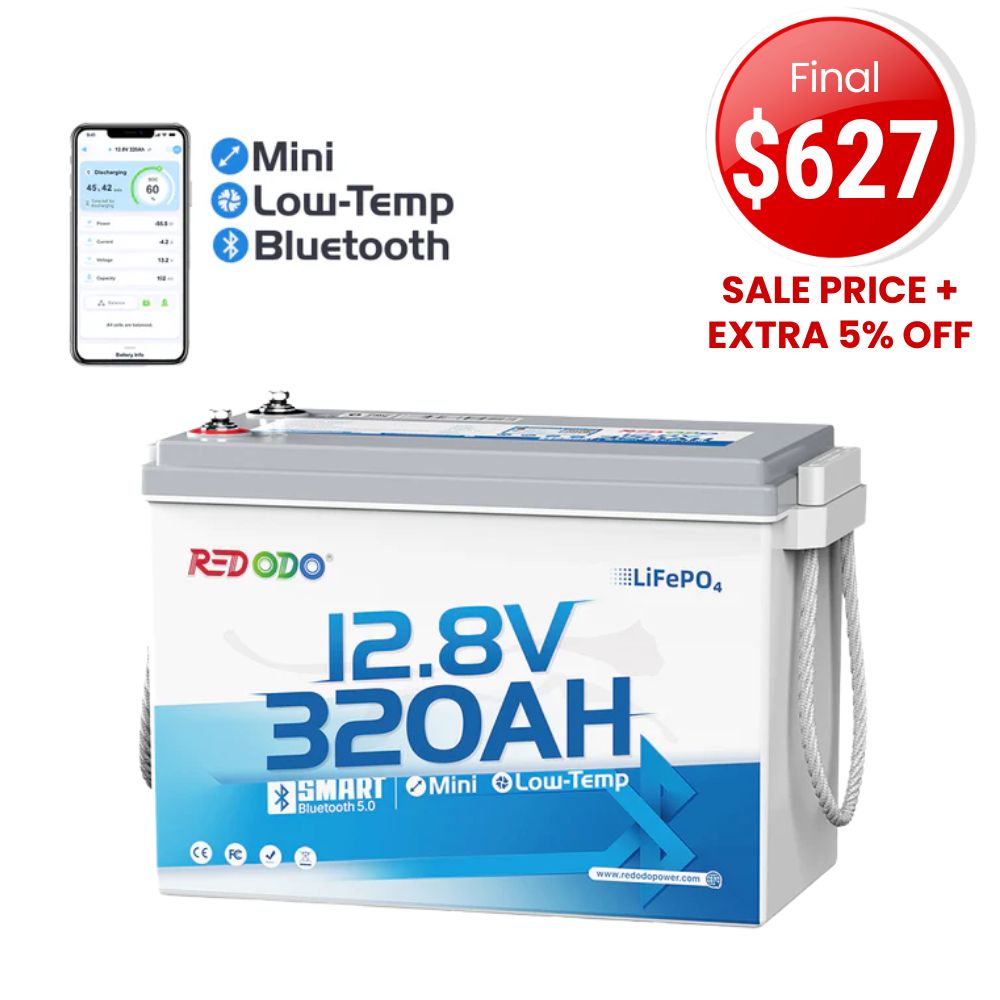 🔥【Final $627】Redodo 12V 320Ah Mini Bluetooth Lithium Battery | Best for Boondocking, Long Road Trip, Desert Trip, Home Backup