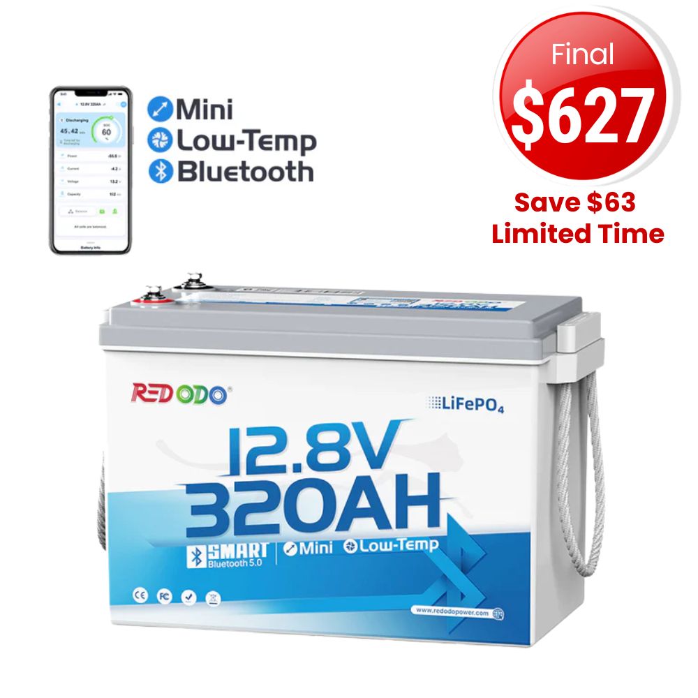 🔥【Final $627】Redodo 12V 320Ah Mini Bluetooth Lithium Battery | Best for Boondocking, Long Road Trip, Desert Trip, Home Backup