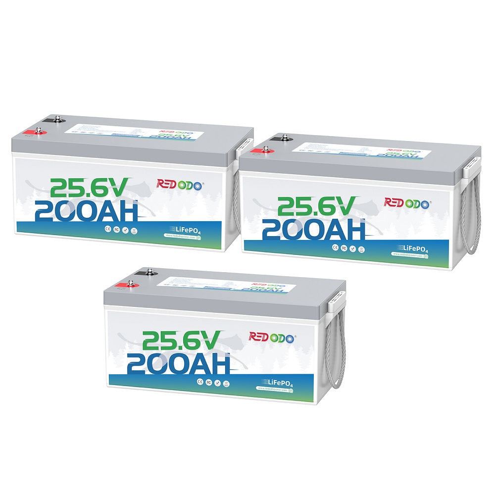 three pack of Redodo 24V 200Ah LiFePO4 lithium batteries