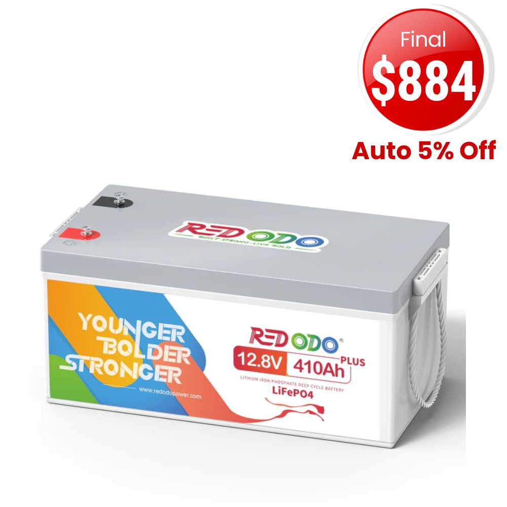 🔥【Final $884】Redodo 12V 410Ah Group 8D Lithium LiFePO4 Battery | King of Power | Marine, RV, Home Backup