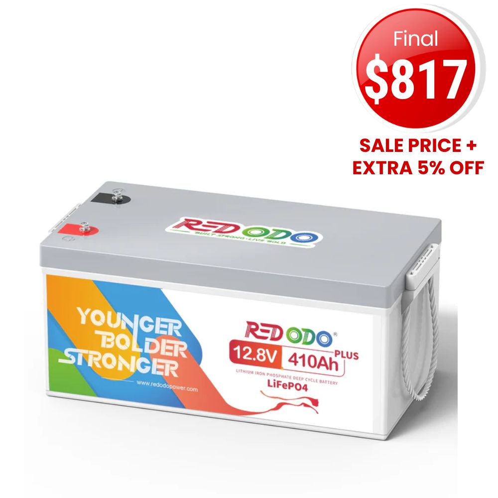 🔥【Final $817】Redodo 12V 410Ah Group 8D Lithium LiFePO4 Battery | King of Power | Marine, RV, Home Backup