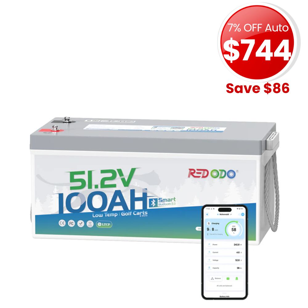 🔥[Final $744] Redodo 48V(51.2V) 100Ah LiFePO4 Lithium Solar Battery