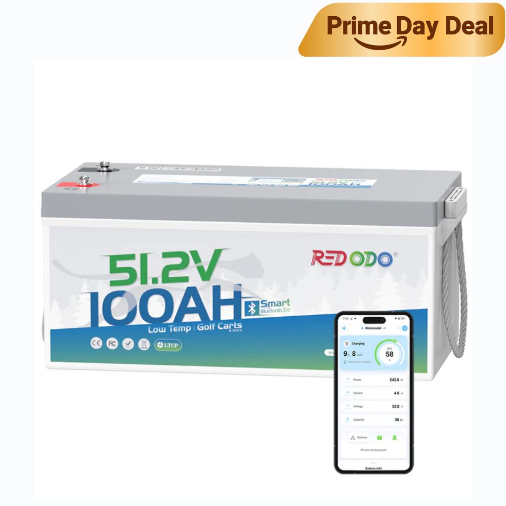 【Final $712】 Redodo 48V(51.2V) 100Ah Lithium Golf Cart Bluetooth Battery