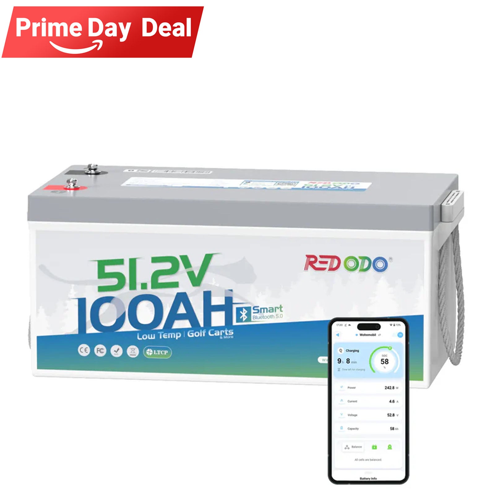⚡[$798 after Sign-Up] Redodo 48V(51.2V) 100Ah LiFePO4 Lithium Solar Battery
