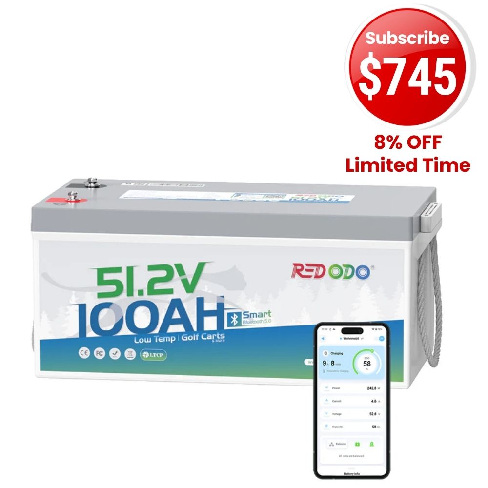 🔥【$745 with Subscription】Redodo 48V(51.2V) 100Ah LiFePO4 Lithium Solar Battery