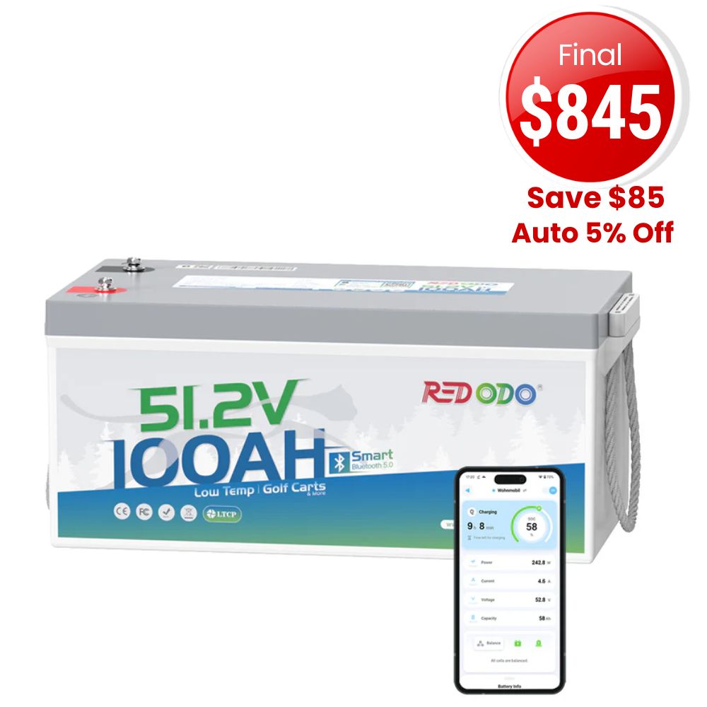 🔥【Sale-Final $845】Redodo 48V(51.2V) 100Ah LiFePO4 Lithium Solar Battery