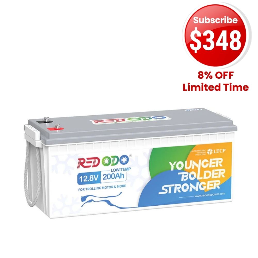 🔥【Subscribe for $348】Redodo 12V 200Ah Low Temp Lithium Battery | 1280W Load Power | For RV, Solar, Off-Grid
