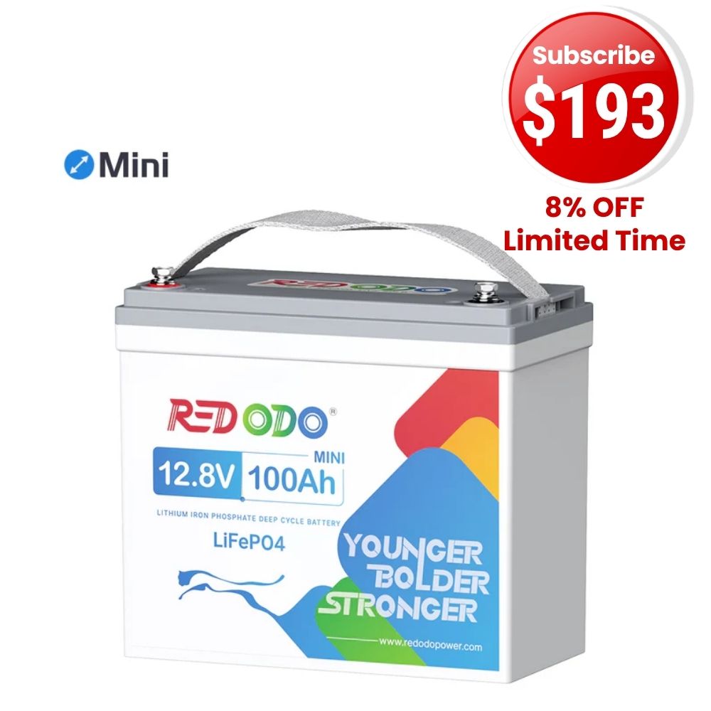 🔥【Subscribe for $193】Redodo 12V 100Ah Mini Lithium LiFePO4 Battery | Smallest 12V Battery | For RV, Trolling Motor, Solar