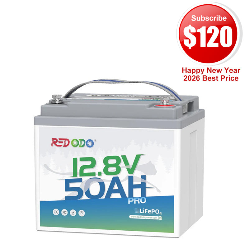 🔥【$120 After Subscribe】Redodo 12V 50Ah Lithium LiFePO4 Battery | For Portable Solar Power Stations, Camping, RV