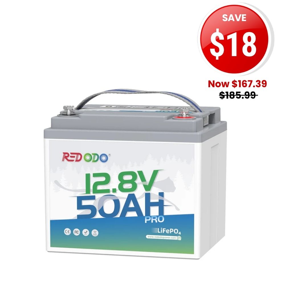 🔥【SAVE $18】Redodo 12V 50Ah Lithium LiFePO4 Battery | For Portable Solar Power Stations, Camping, RV