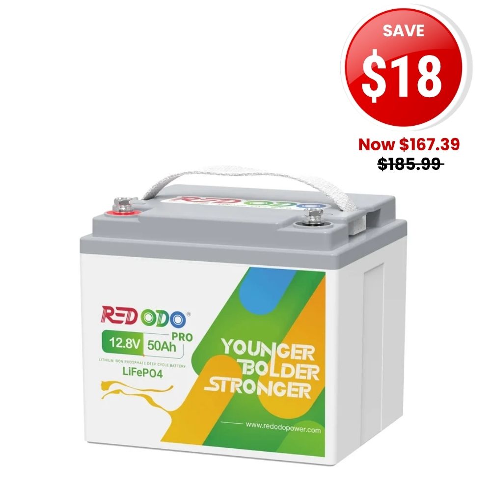 🔥【SAVE $18】Redodo 12V 50Ah Lithium LiFePO4 Battery | For Portable Solar Power Stations, Camping, RV