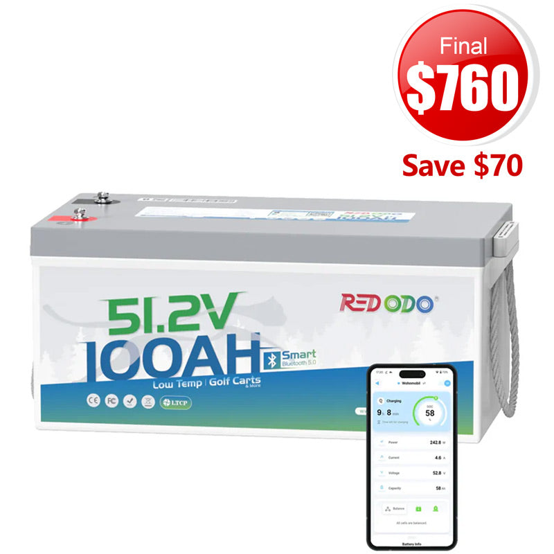 🔥【Final $760】Redodo 48V(51.2V) 100Ah LiFePO4 Lithium Solar Battery