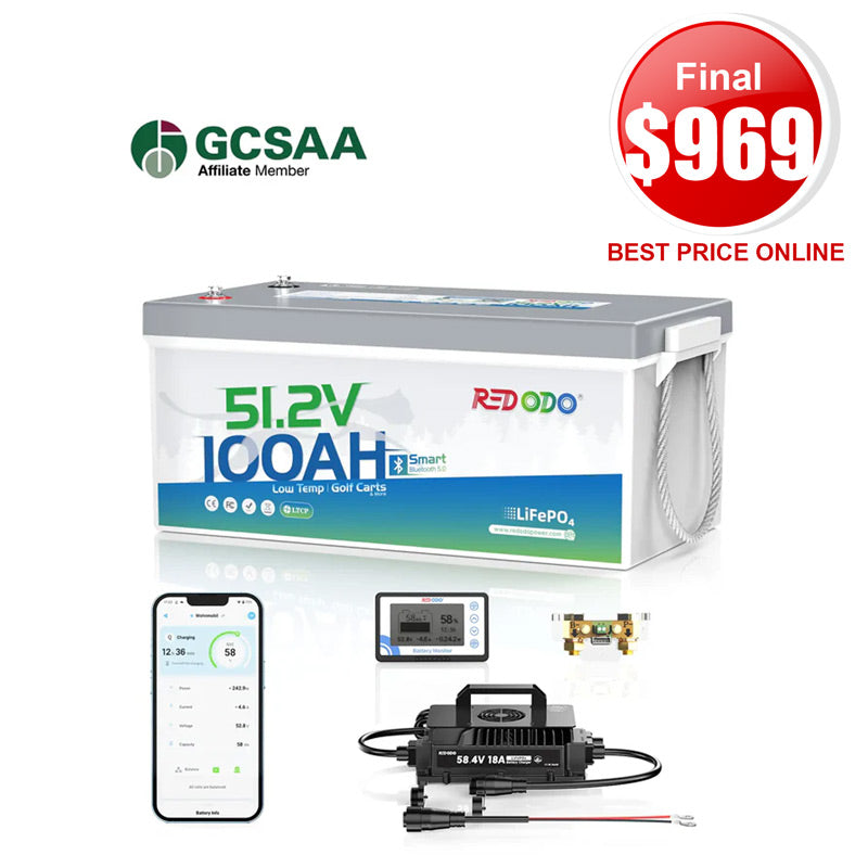 ⚡[Final $969] Redodo 48V 100Ah Bluetooth Golf Cart Lithium Battery Conversion Kit | For Club Car, EZGO, ICON, Yamaha