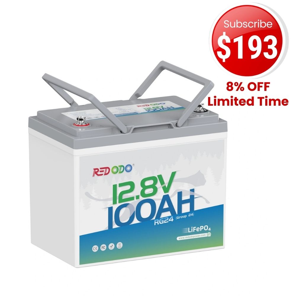 ⚡【Flash Deal $197】Redodo 12V 100Ah Group 24 Deep Cycle LiFePO4 Lithium Battery | For Home, RV, Marine