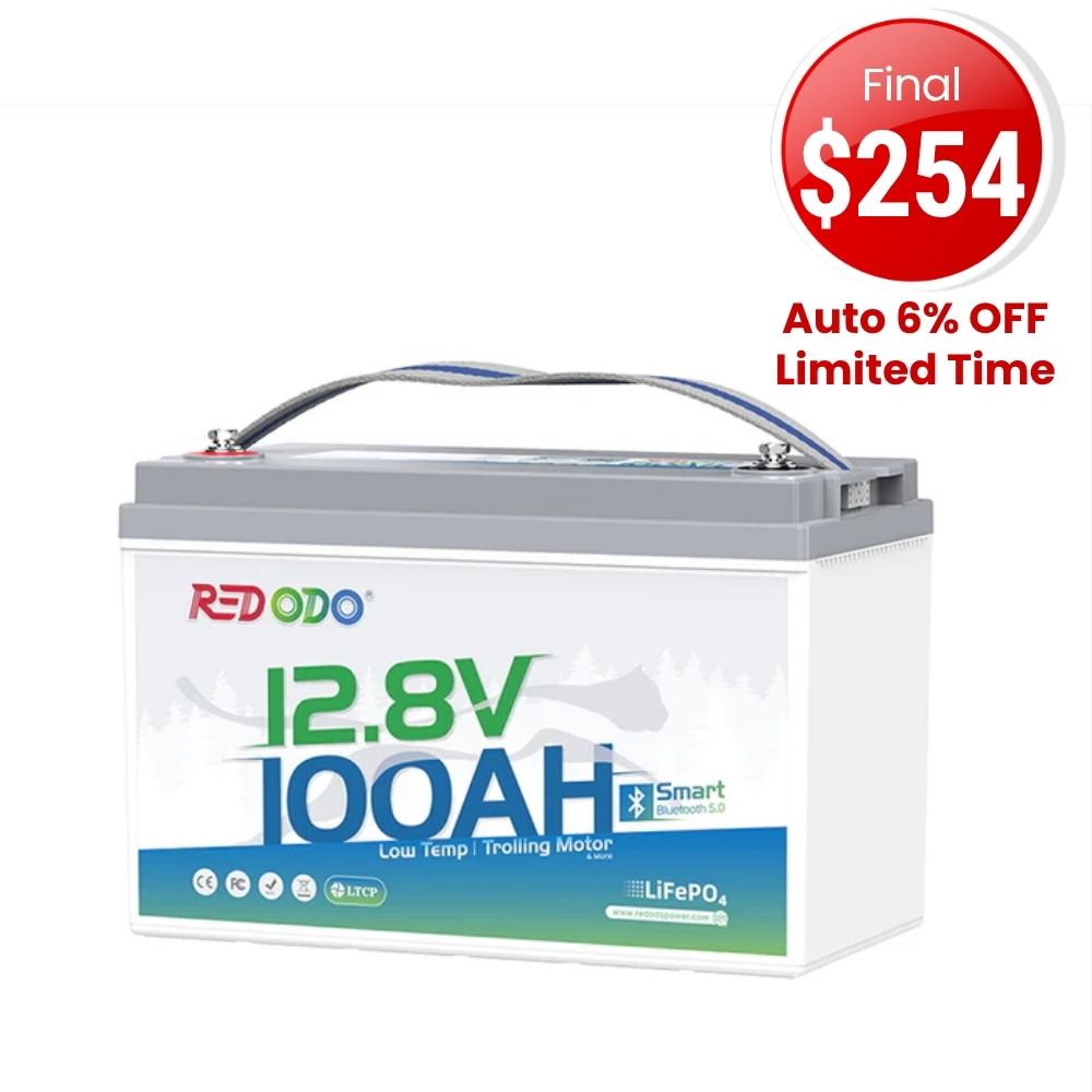 ⚡【Sale-Final $254】Redodo 12V 100Ah Group 31 Bluetooth Lithium Battery | Real-Time Battery Monitoring | For RV, Marine, Solar