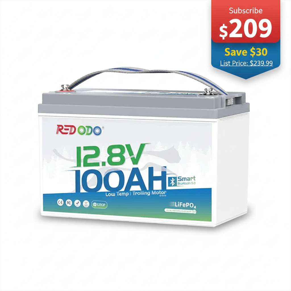 🔥 Redodo 12V 100Ah Group 31 Bluetooth Lithium Battery | Real-Time Battery Monitoring | For RV, Marine, Solar