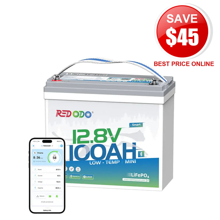 Redodo 12V 100Ah Mini Bluetooth Lithium Battery Prime Day