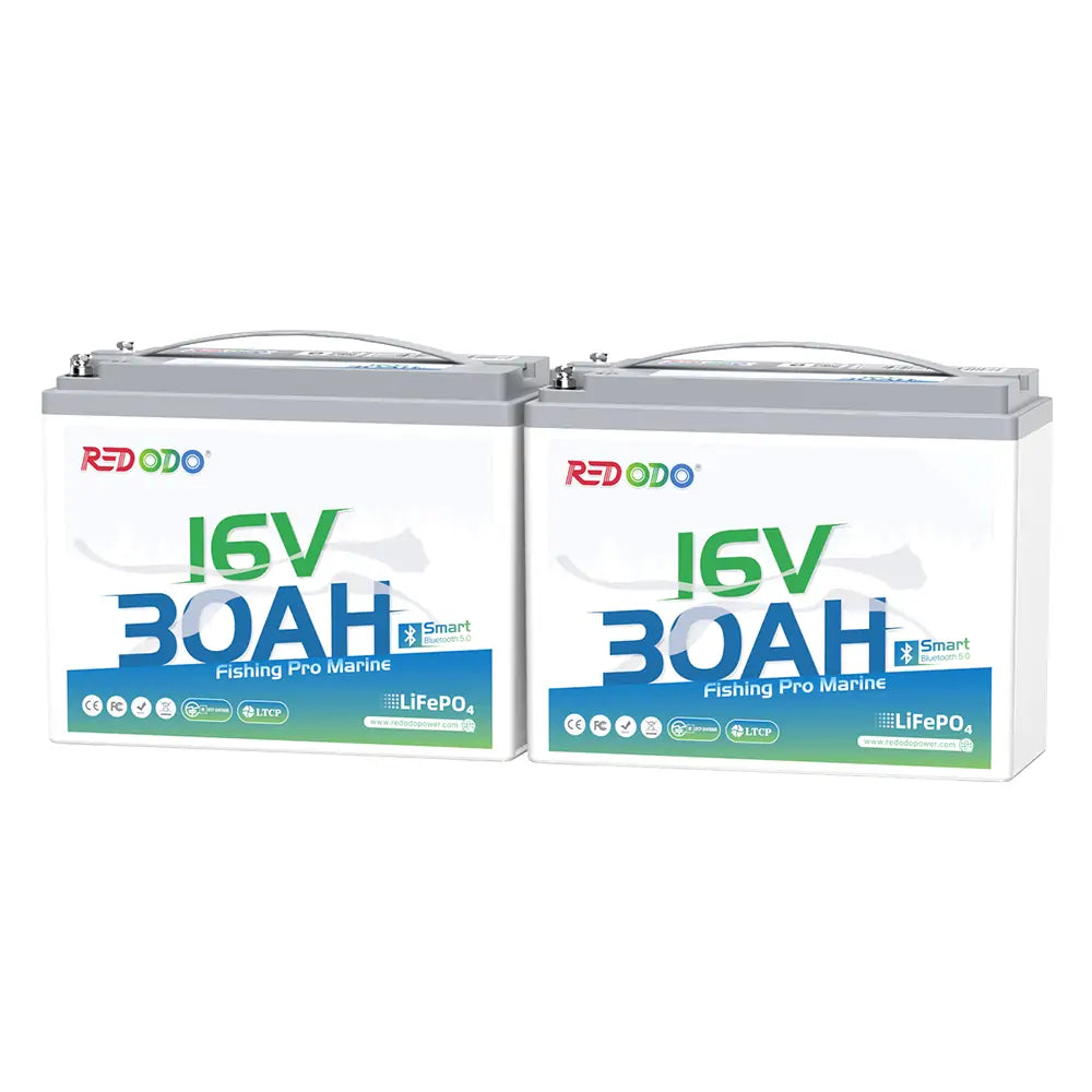 2 pack of Redodo 16V 30Ah lithium fish finder battery