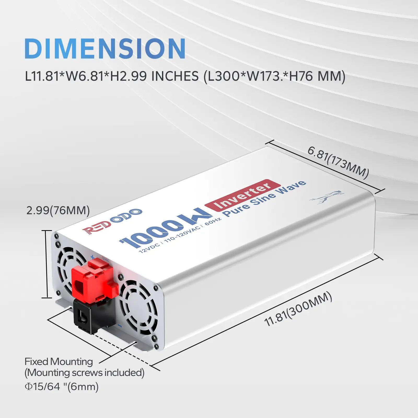 1000W Pure Sine Wave Inverter Redodo