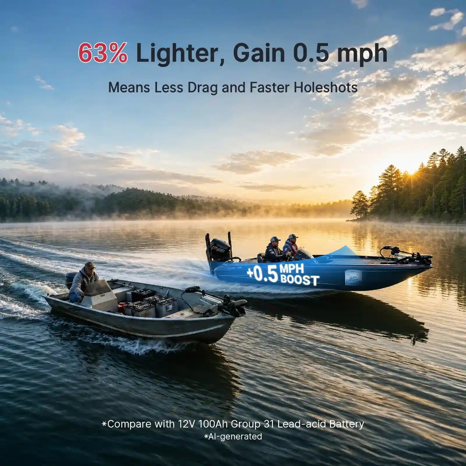 【Pre-Order】Redodo 12V 120Ah Group 24 Trolling Motor Bluetooth Lithium Battery | For 3+ Days Fishing